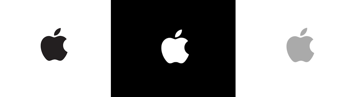 Diseño del logotipo de Apple en negro