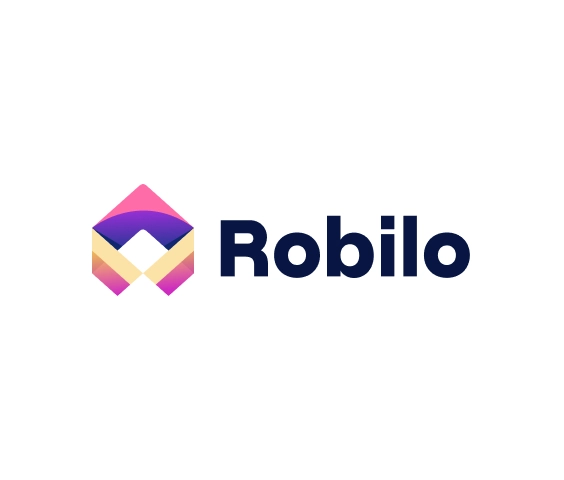 Logotipo empresarial geométrico y colorido