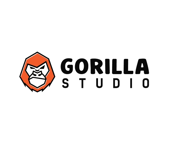 Logotipo gamer con mascota de gorila llamativa