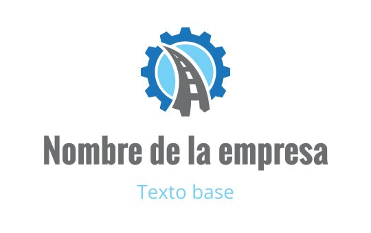Diseño de logo moderno con una carretera dentro de una forma de engranaje