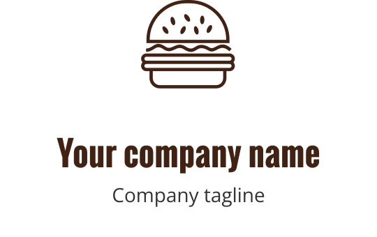 Diseño de logo en burdeos audaz con una hamburguesa estilizada y elementos en capas