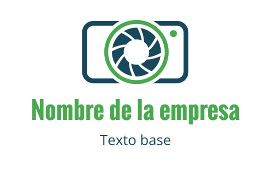 Diseño de logo moderno de cámara con lente verde y acentos azules