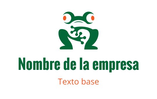 Diseño de logo de rana verde juguetona con acentos naranjas vibrantes