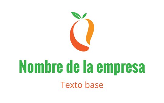 Diseño de logo moderno de frutas en naranja y verde con acentos de hoja