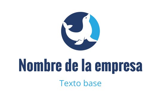 Diseño de logo de foca juguetona en colores azul y azul marino oscuro