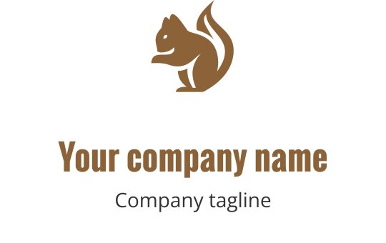 Diseño de logo de ardilla juguetona en tonos marrones cálidos