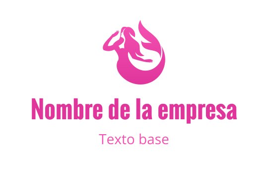 Logo de sirena rosa juguetona con cabello y cola ondulantes