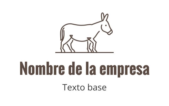 Diseño de logo minimalista de burro en estilo de arte lineal marrón