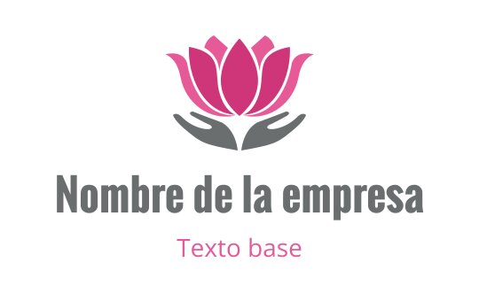 Diseño de logo de elegante loto rosa con manos sosteniendo la flor