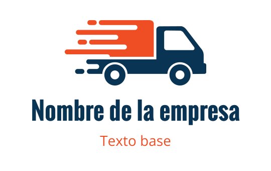 Diseño de logo de camión de entrega dinámico en colores azul y naranja