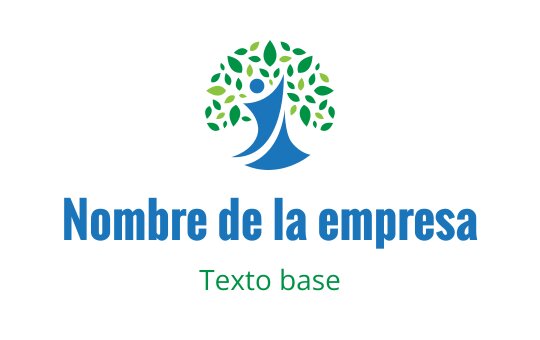 Diseño de logo moderno con un árbol estilizado y figura azul