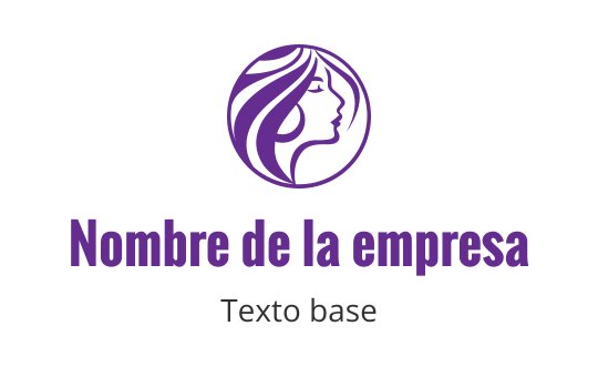 Diseño de logo elegante en púrpura con el perfil de una mujer y cabello ondulado