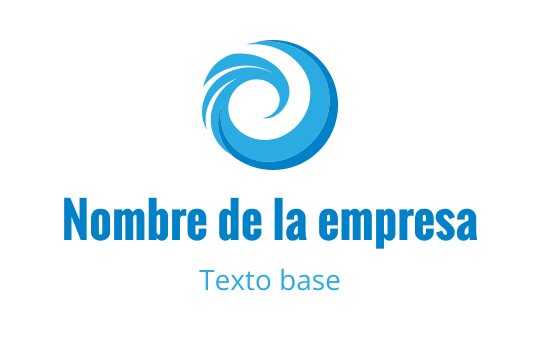 Diseño de logo moderno con remolino azul y elementos de movimiento dinámico