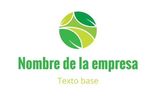 Diseño de logo circular moderno con hojas verdes y una paleta de colores vibrante