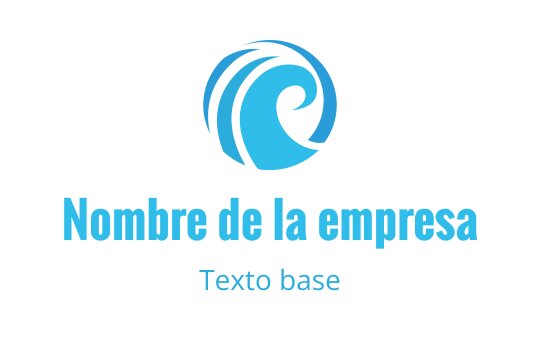 Diseño de logo moderno de ola azul con curvas fluidas