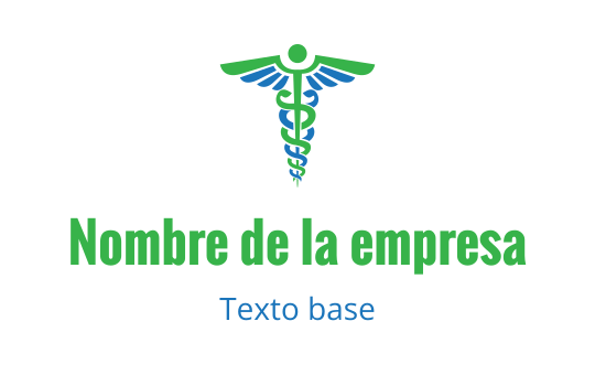 Diseño de logo moderno con un caduceo y elementos verdes y azules