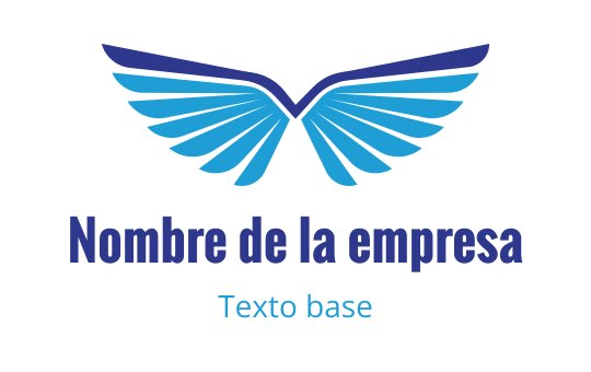 Diseño de logo de ala estilizada en azul con apariencia moderna y dinámica