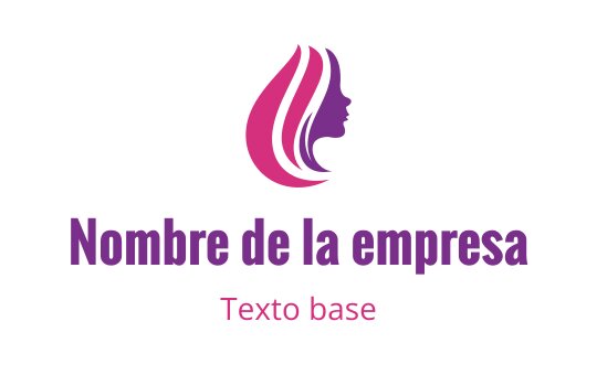 Diseño de logo elegante con silueta de perfil y cabello fluido en tonos rosas