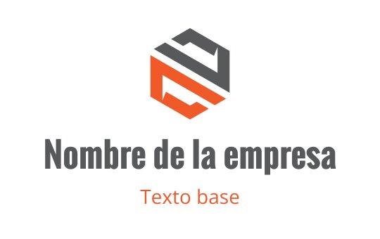 Diseño de logo hexagonal moderno con elementos grises y naranjas