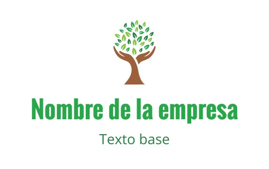 Diseño de logo moderno con un árbol, hojas verdes y manos