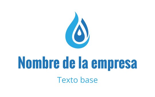 Diseño de logo moderno de gota de agua azul con forma curva y elegante