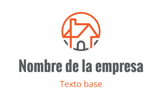 Diseño de logo de casa moderna con contorno circular naranja y detalles grises