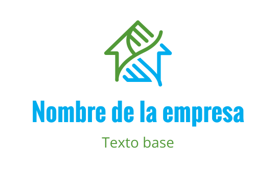 Diseño de logo moderno con una casa verde y manos azules