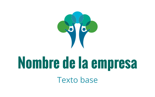Diseño de logo moderno con árboles abstractos en tonos azules y verdes
