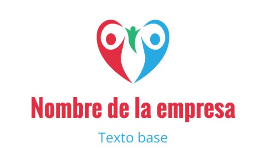 Diseño de logo en forma de corazón con dos figuras en rojo y azul