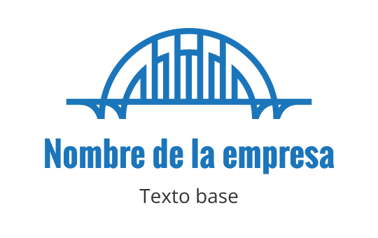 Diseño de logo de puente moderno azul con líneas verticales y arcos