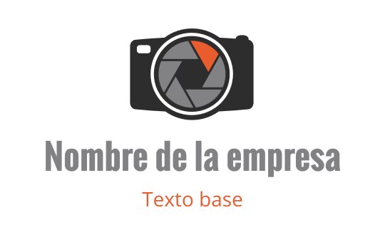 Diseño de logo moderno de cámara con lente estilizada y acento naranja