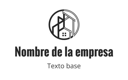 Diseño de logo moderno con contorno circular y formas abstractas de edificios