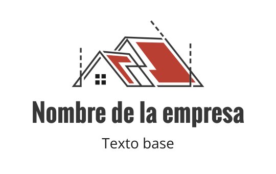 Diseño de logo moderno con techos estilizados en rojo y negro
