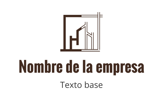 Diseño de logo moderno con contorno de edificio geométrico en marrón