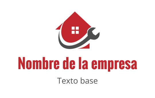 Diseño de logo de casa moderna con una llave inglesa y elemento de techo rojo