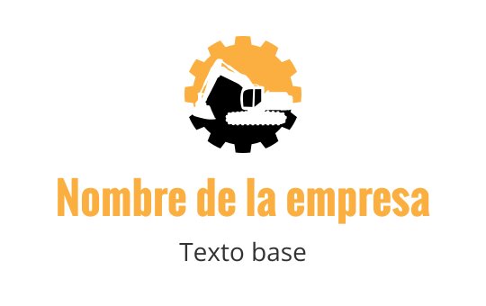 Diseño de logo audaz con un engranaje naranja y silueta de construcción