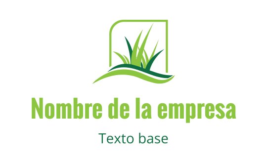 Diseño de logo moderno en verde con hierba estilizada y una línea curva