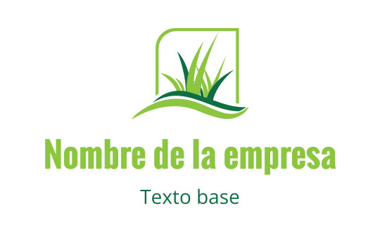 Diseño de logo moderno en verde con hierba estilizada y una línea curva