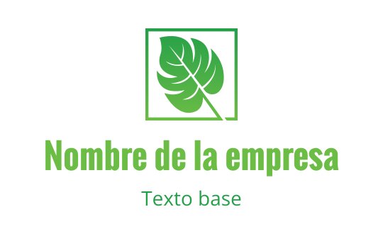 Diseño de logo moderno de hoja verde con contorno cuadrado