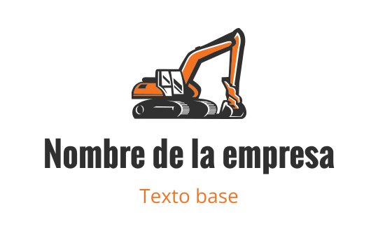 Diseño de logo de excavadora en colores naranja y negro