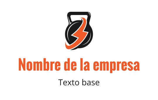 Diseño de logo audaz con una pesa rusa y un rayo en naranja y negro