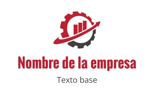 Diseño de logo moderno con elementos de engranaje y gráfico ascendente en rojo y negro
