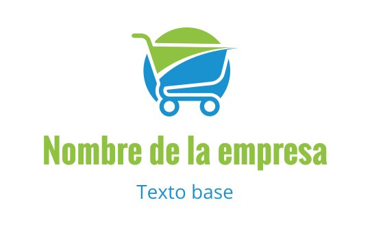 Diseño de logo de carrito de compras moderno con elementos verdes y azules