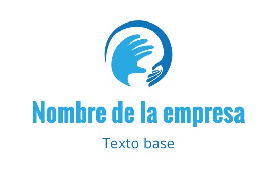 Diseño de logo moderno en azul con dos manos en forma circular