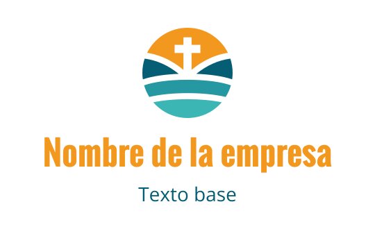 Diseño de logo moderno con una cruz sobre olas en azul y naranja