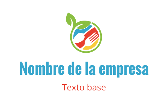 Diseño de logo circular colorido con una hoja, tenedor y cuchara