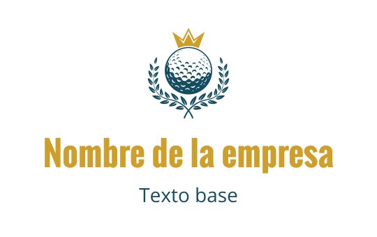 Diseño de logo elegante con una pelota de golf, corona y hojas de laurel