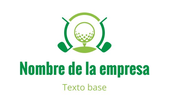 Diseño de logo moderno de golf con una pelota y palos en tonos verdes