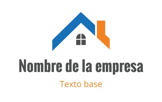Diseño de logo de casa moderna con techo azul y acento naranja