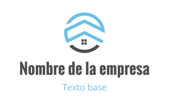 Diseño de logo moderno con una casa estilizada y acentos azules